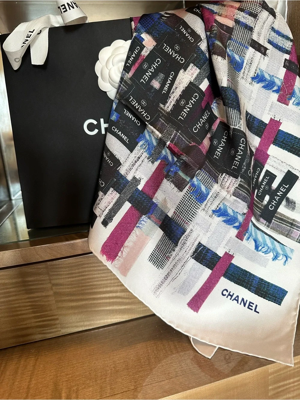 CHANEL silk scarf